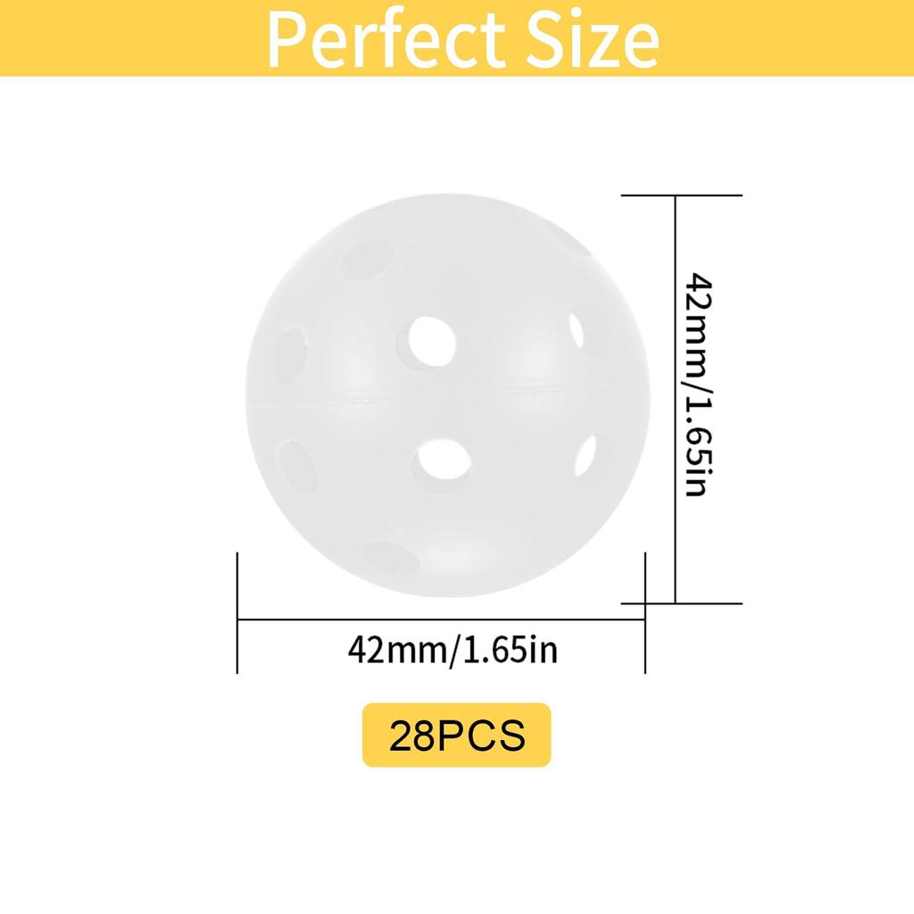 28-pack 40 mm ihåliga golfövningsbollar - Plast svingtränare för driving range/hem/utomhus