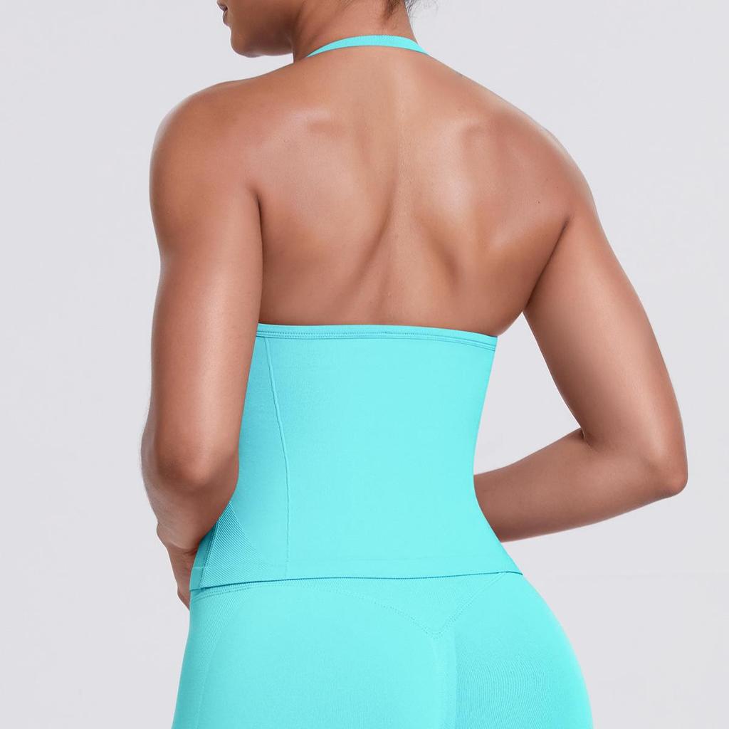 Seamless Solid Color Sexy Back Tank Top for Women - Yoga, Running, Fitness