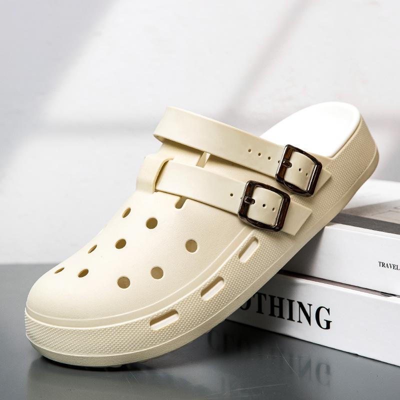 2025 new summer sports and leisure hole shoes cool slippers drive two wear thick-soled light sandals live broadcast 2025