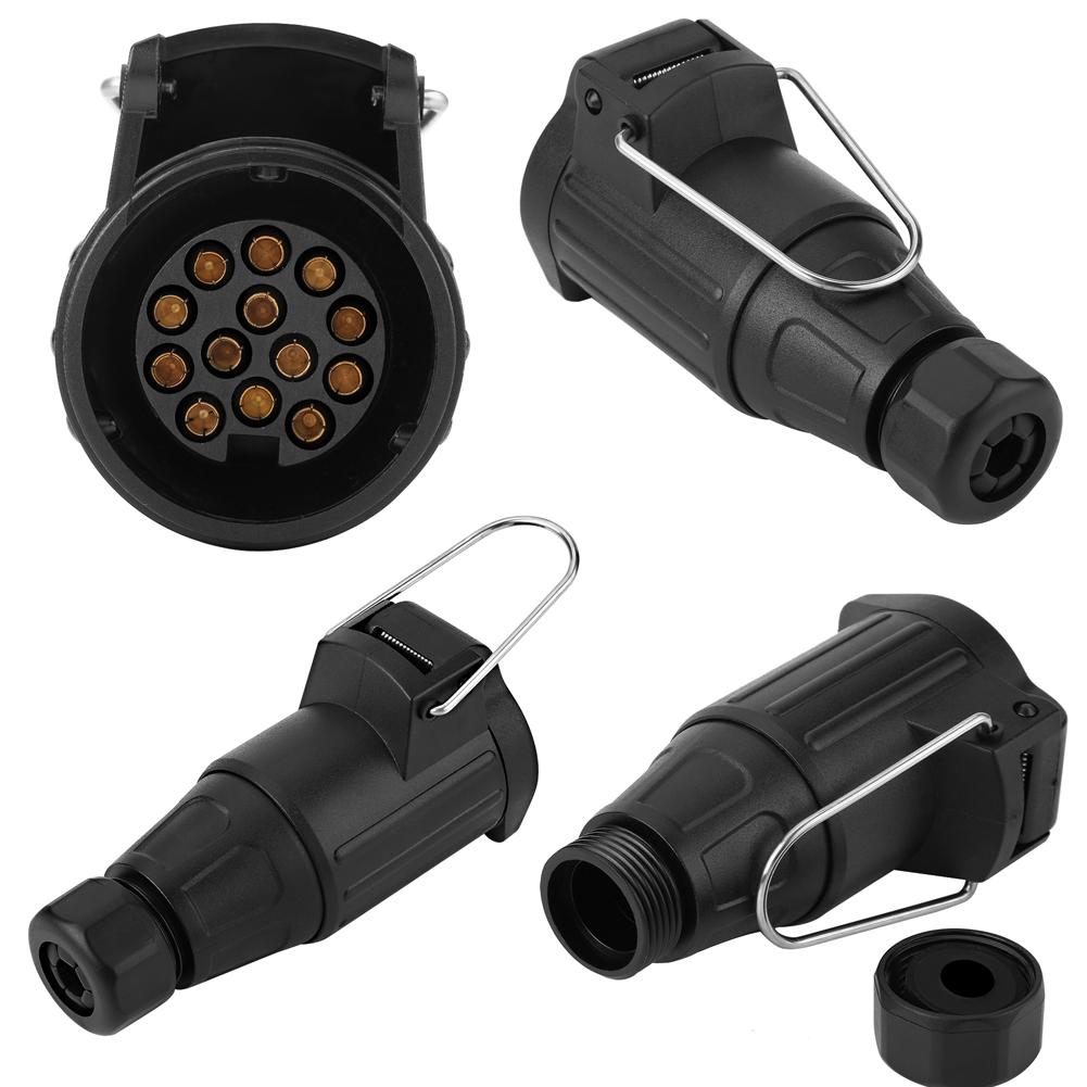 13 Pin Trailer Plug Trailer Adapter 12V 13 Pin Plastic Trailer Plug Socket Wiring Connector Adapter for Towbar Towing