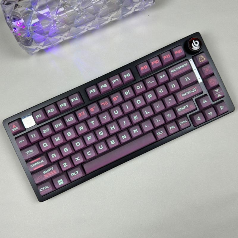 XDA Height 128Keys Keycaps Set In Gradual Change Color Cyber Type Keycap Enhances Typing For Mechanical Keyboards