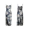 Floral Print Side Slit Cami Nightgown Sexy Slim Fit Breathable Women's Comfortable Loungewear 658 Romantic Flattering Sleepwear with Delicate Prints