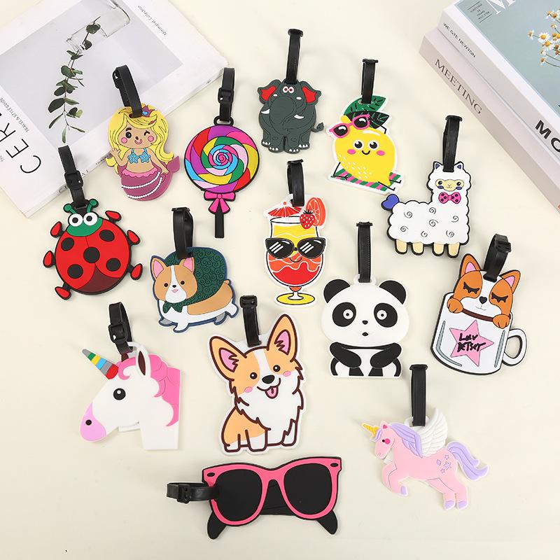 Cartoon Animal Silicone Luggage Tags Creative Cute Luggage Tag Suitcase Tag Anti Loss Hanging Small Pendant Travel Accessories