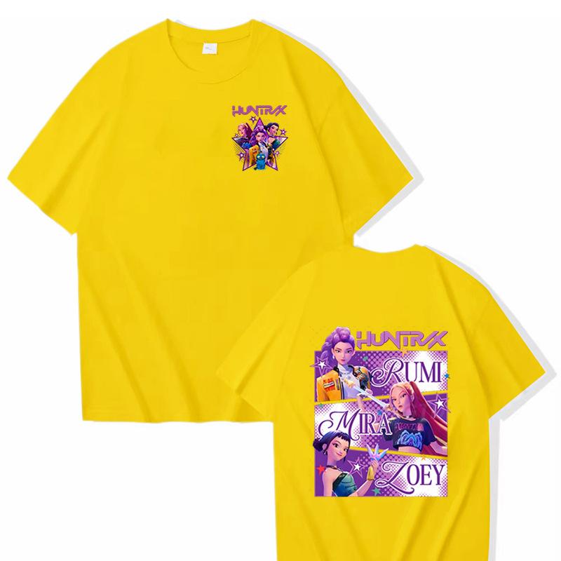 Movie KPop Demon Hunters T-shirt Summer Harajuku Short Sleeve Tee for Casual Loose Women and Men Graphic Printed Tops