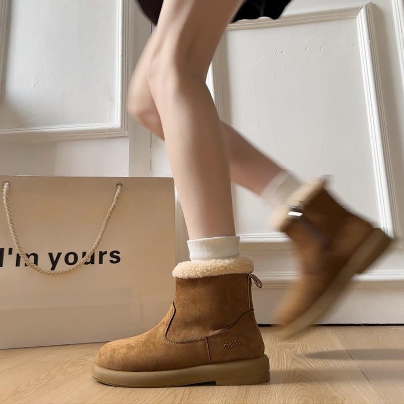 Snökängor dam nya vinterskor bär varma bomullsskor med plysch bomullsstövlar