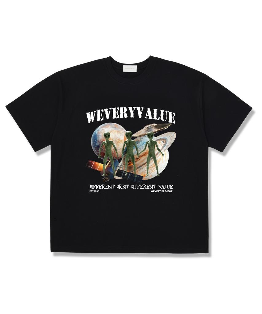 Wibelibellyu Different Value Oversized Short Sleeve T-Shirt Black
