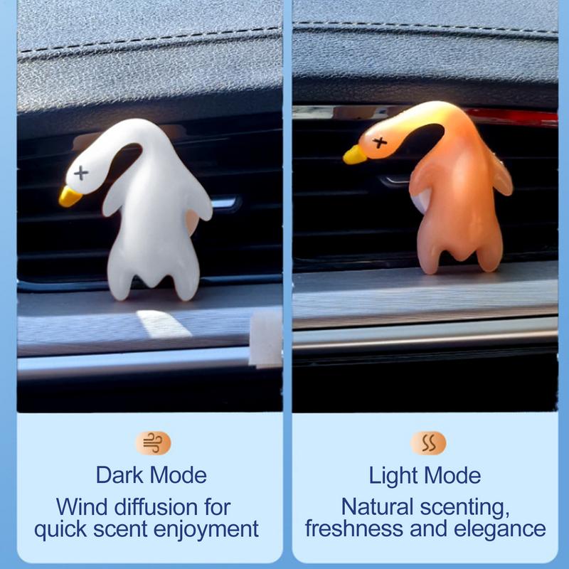 2 Stück Lustige Farbwechselnde Entenbraten Seltsamer Auto-Halter UV-Licht Temperaturabhängige Farbwechselnde Automobil-Aromatherapie