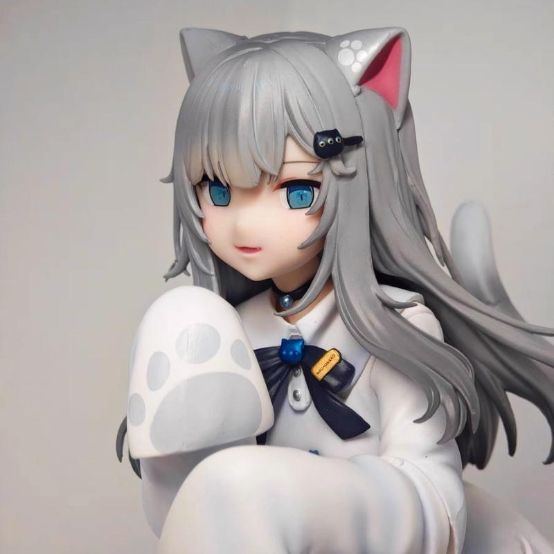 Two Styles Pvc Action Figure Toys 21Cm Collection Model Kawaii Gift Model Desktop Decoration Cute Cat Ears Beautiful Girl Anime