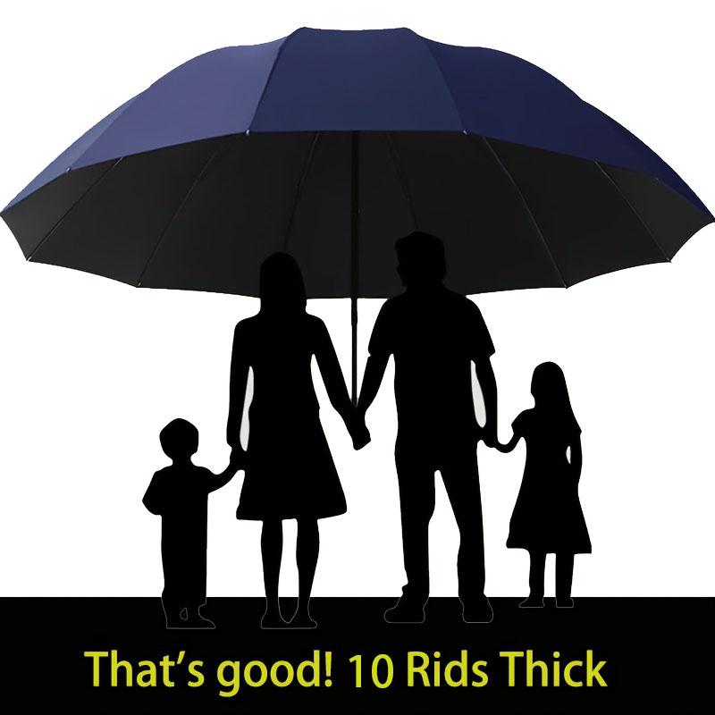 Parapluie Extra Large Imperméable 130CM Parapluie Résistant 190T Anti-Choc Parapluie Solide Anti-Vent UV Isolation Parasol Portable
