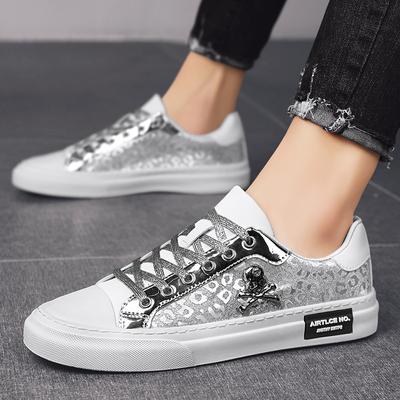 Fashion Flats Shoes for Men Casual Shoes Street Tinsel Skulls Men Shoes Fashion Trend Men Sneakers and Jogging Office Male Sport Shoes