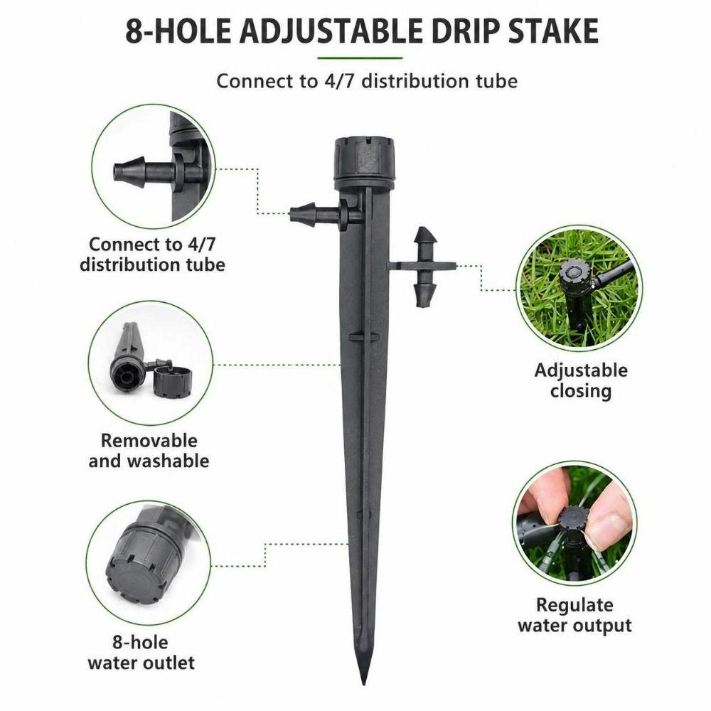 50PCS 8 hole outlet irrigation dripper Plastic micro sprinkler emitter  Lawn Watering