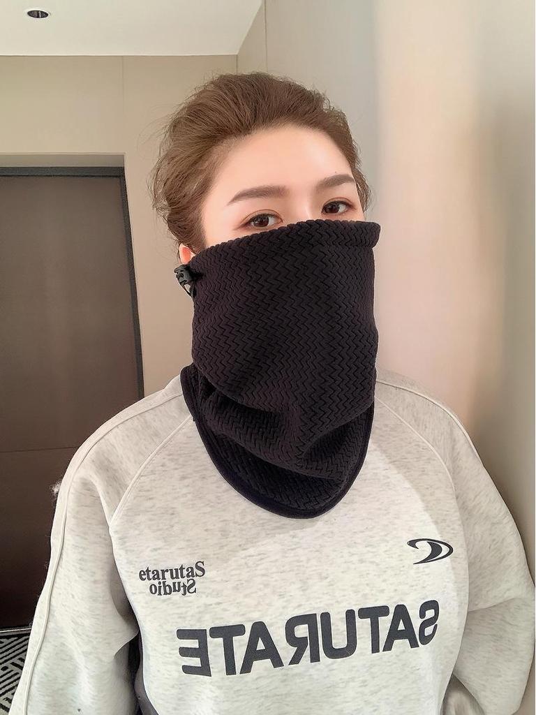 Wavy Fleece Striped Cycling Veil: Windproof, Cold-Proof Mask for Autumn & Winter