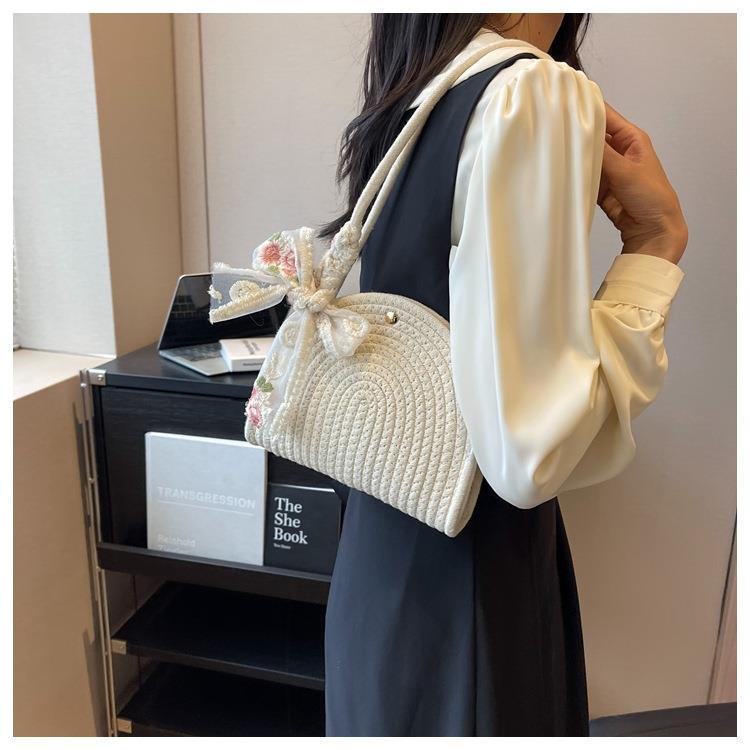 2025 Ladies' Cotton Rope Crossbody Phone Bag - Stylish Shoulder & Underarm Bag for Beach Vacation