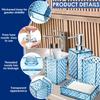 4Pcs Bathroom Accessories Sets Lotion Dispenser Pump Bottle Toothbrush Holder Mouthwash Cup Soap Dish Clear Diamond Pattern