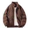 Men's Trendy Plus Size Suede Velvet Leather Motorcycle Jacket - Windproof American Retro Style
