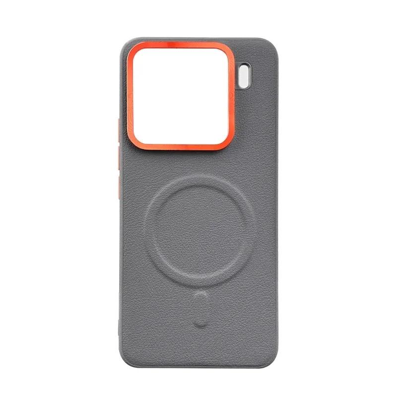 Magnetic Leather Phone Case for Xiaomi Mi 15 Pro Mi15 Independent Button Hardware Large Hole Lens All-inclusive Side Hard Cover