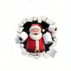 3D Wall-Peeking Santa Toilet Sticker - Self-Adhesive Christmas Decal for Bathroom/Bedroom, Humorous Holiday Vinyl Art with