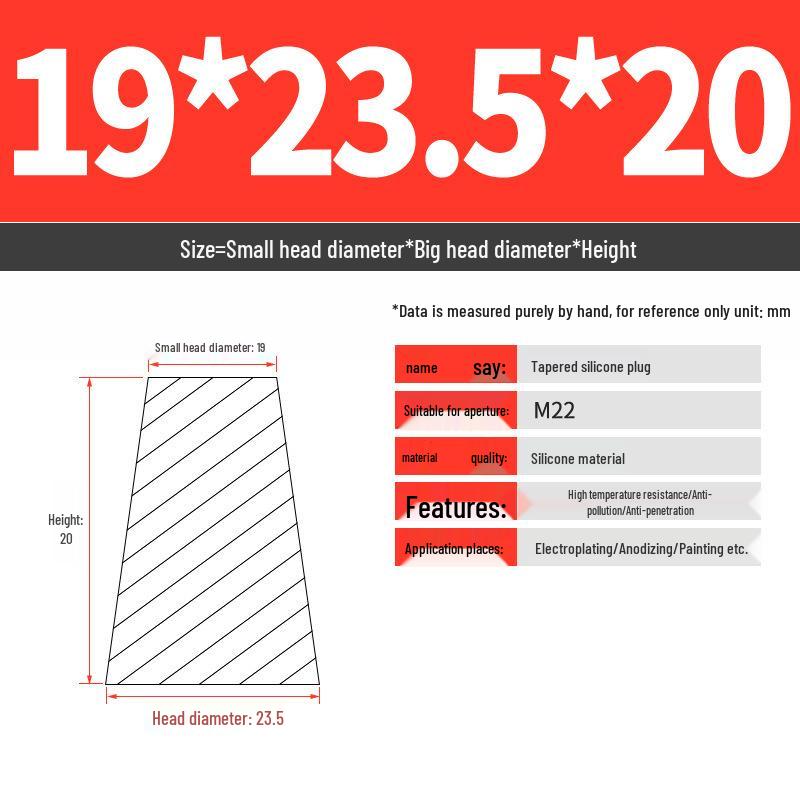 High-Temperature Resistant Silicone Tapered Stopper with Threaded Hole Plug for Sealing and Oxidation Protection