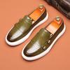 Fashion loafers men's trend one-pedal men's shoes casual leather shoes British style foot glove breathable board shoes