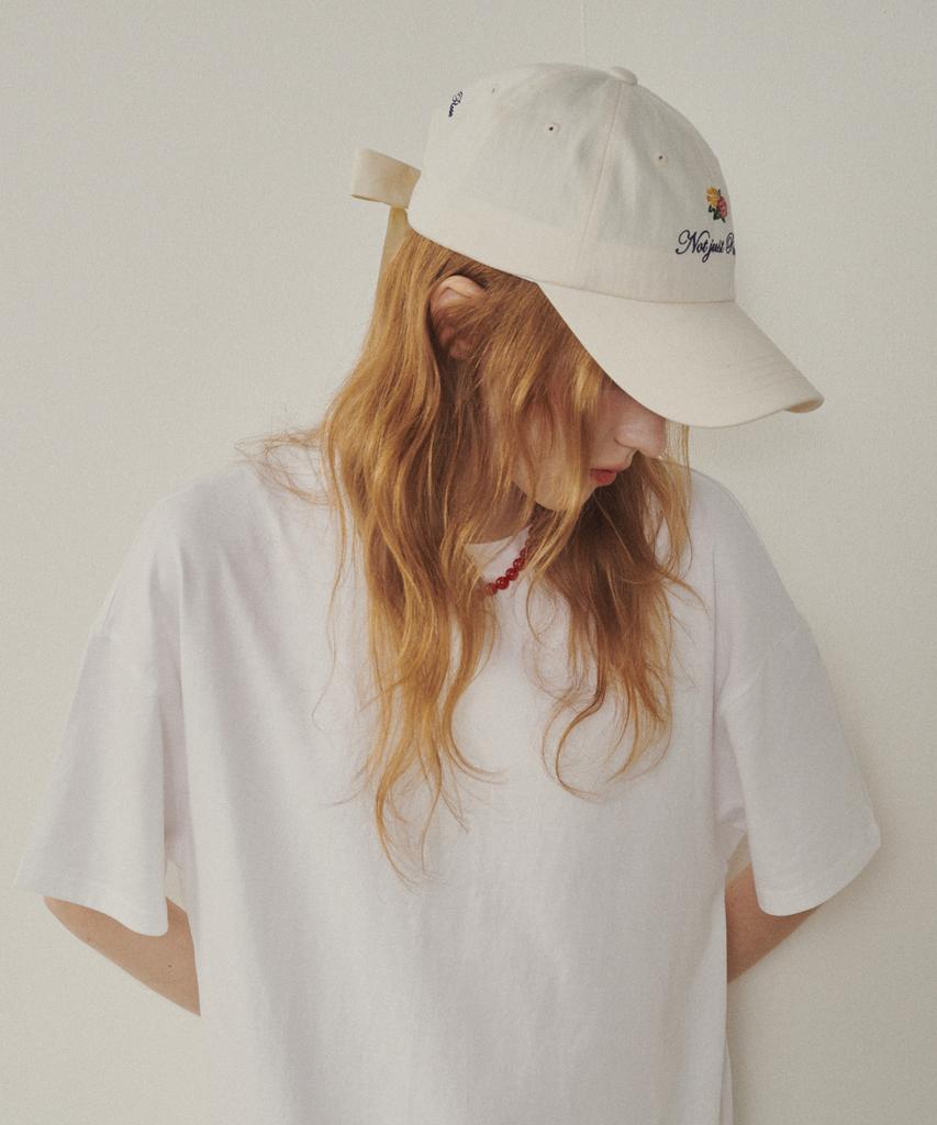 MELLY&ROSE Rose Ribbon Ball Cap (315353)_White
