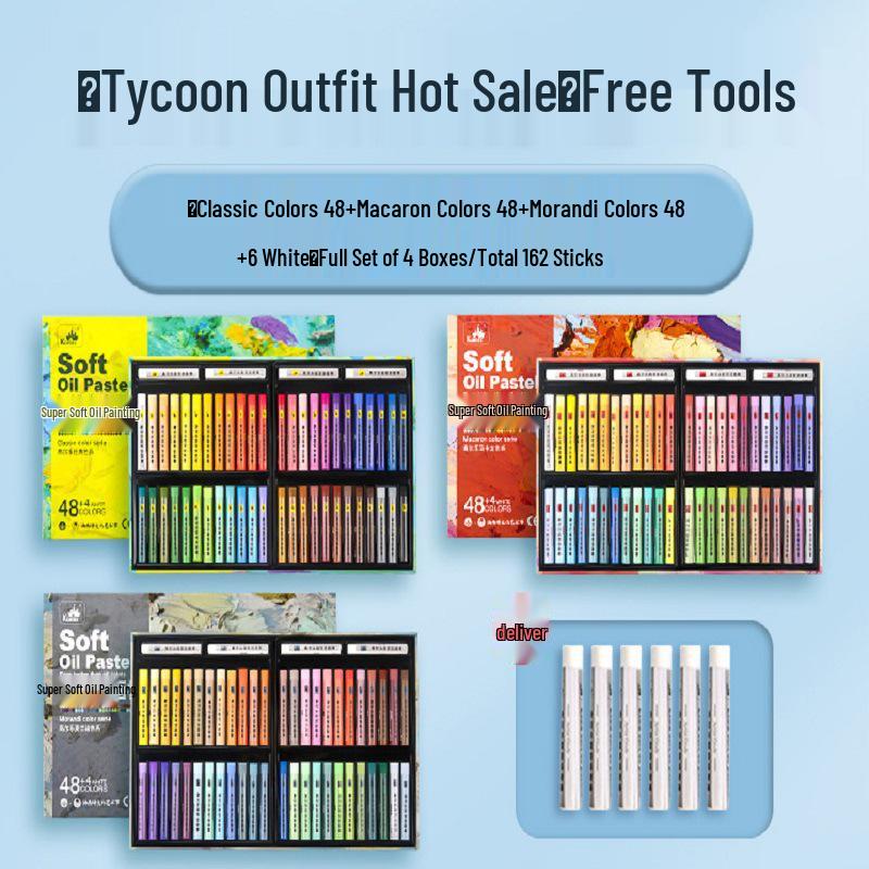Gaole Super Soft Oil Pastels - Full Set (24/48 Colors), Classic Macaron for Kids, DIY Heavy Color Sticks