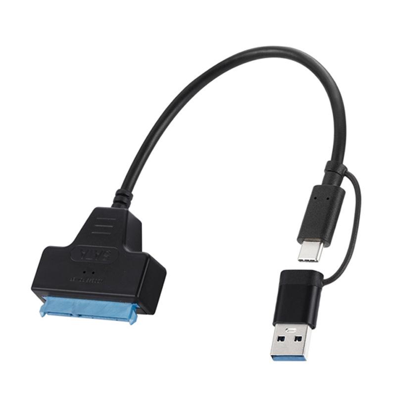 SATA To USB 3.0/Type-C/2 In 1 USB3.0 Type-C Cable Up To 6 Gbps For 2.5 Inch External HDD SSD Hard Drive SATA 3 22 Pin Adapter