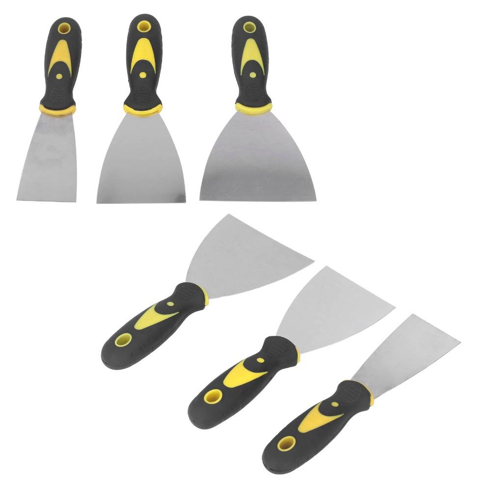 3PCS Stainless Steel Putty Knife Set Drywall Finishing Spackle Knife  for Patching and Painting