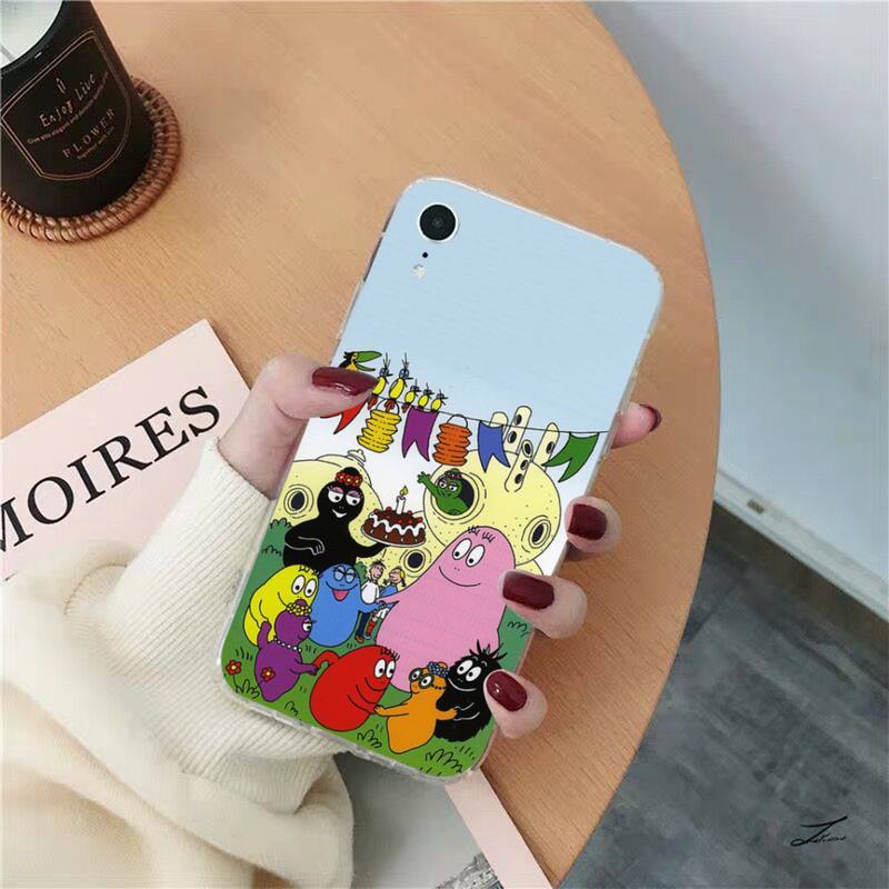 Yinuoda Cartoon Barbapapa Phone Case for iPhone 8 7 6 6S Plus X SE 2020 XR XS 14 11 12 13 Mini Pro Max Mobile Case