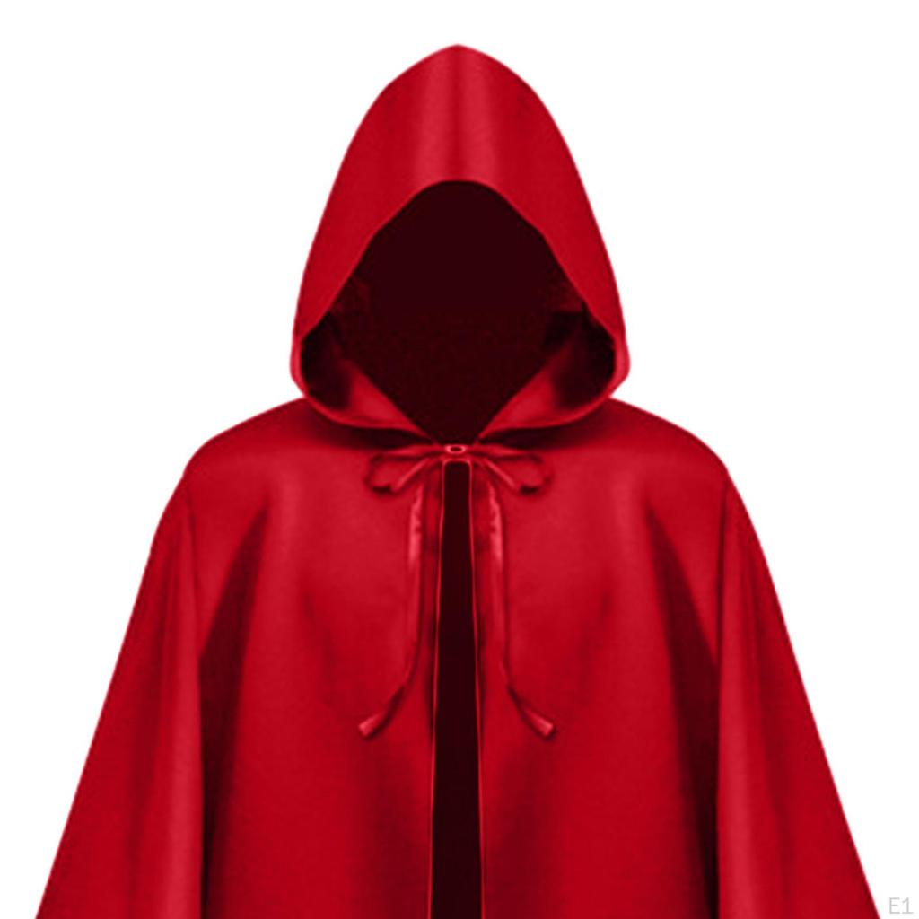 Halloween Cloak, Long Hooded Gothic Cowl Cosplay Cape, Masquerade Dress up for Vintage,