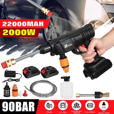 2000W 90bar augstspiediena automazgātājs ūdens pistoles pārnēsājams bezvadu spiediena auto mazgāšanas mašīnas tīrītājs regulējama sprausla