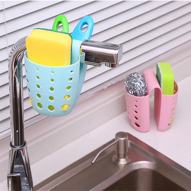 1PC Sponge Holder for Kitchen Sink, Silicone Sink Saddle Double Side Hanging Storage Basket