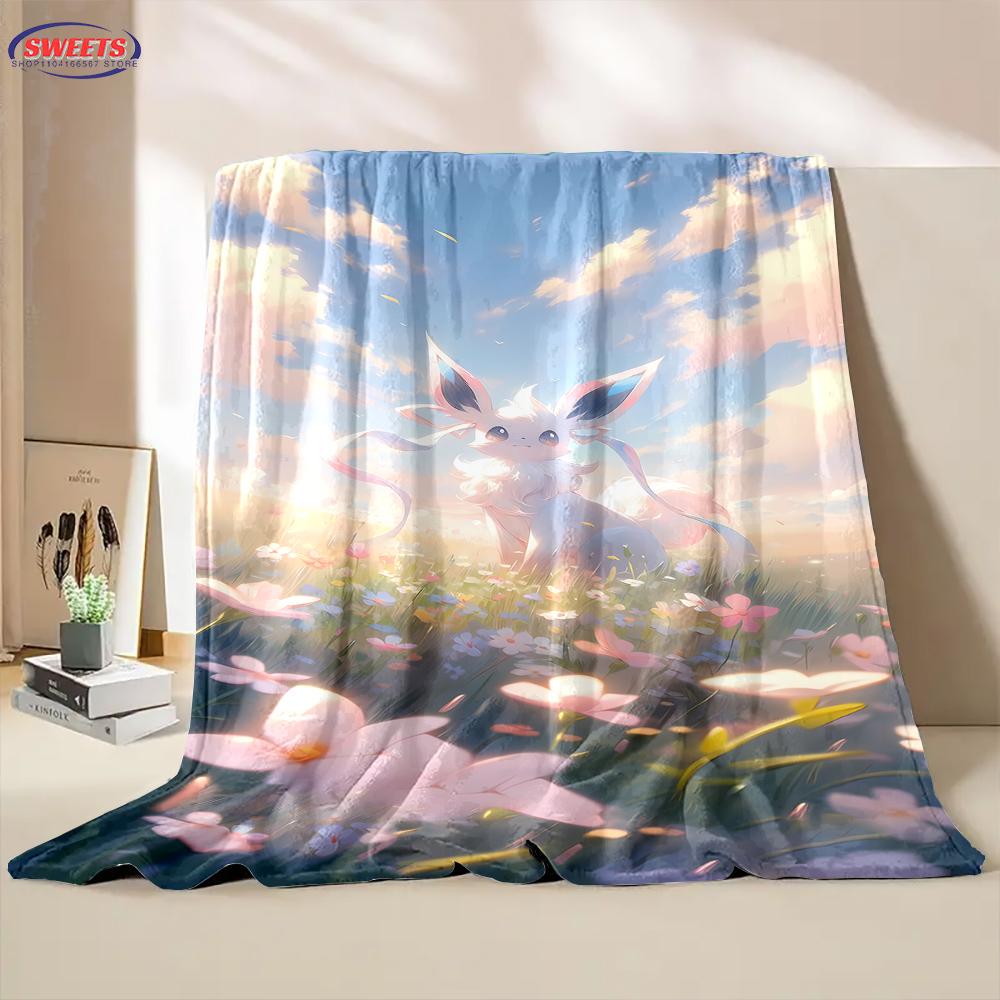 3D Плед с тематикой Иви, Мультяшный, Фланелевый, для Кровати, Спальни, Дивана, Пикника, Плед-покрывало для Отдыха на Природе, Сна, Поездки в Офис, Подарок 30x40in