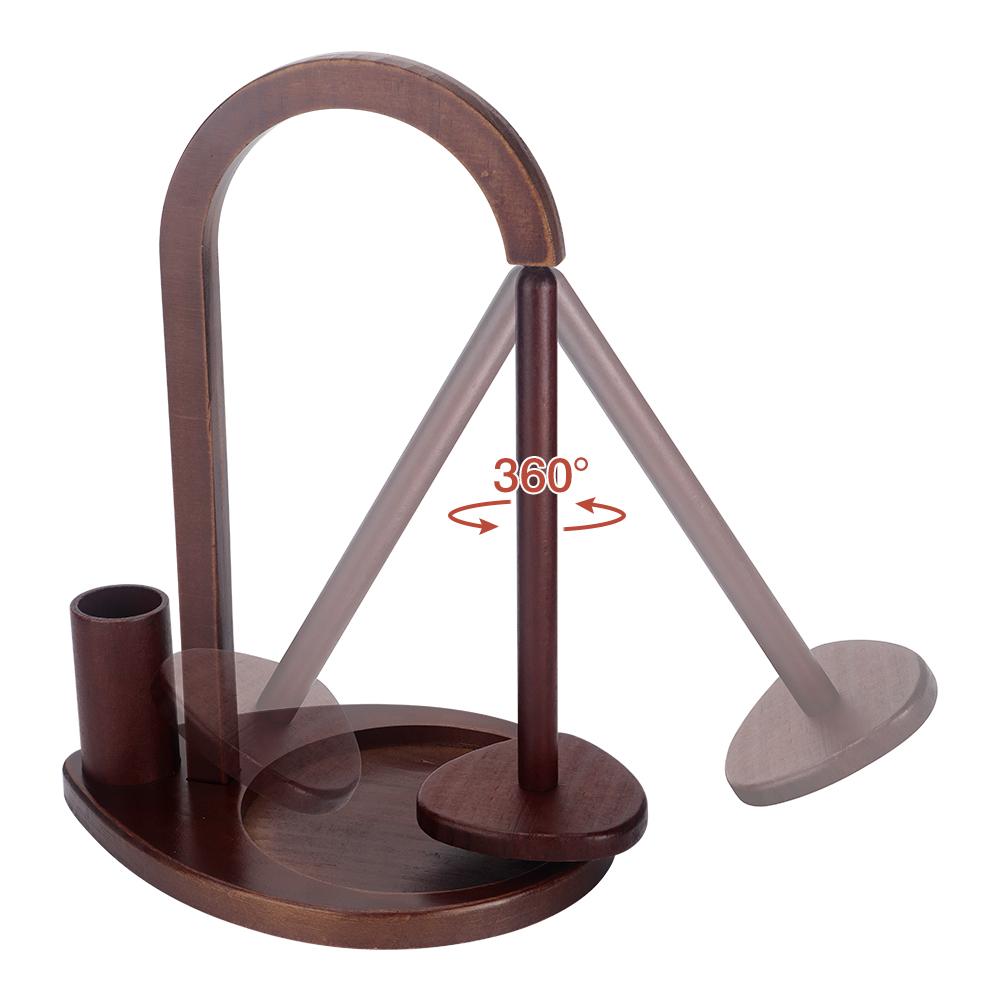 1pc Wooden Yarn Ball Holder with Storage Stand, Handcraft Wood Rack Organizer for Storing DIY Knitting Crochet Yarn and Supplies