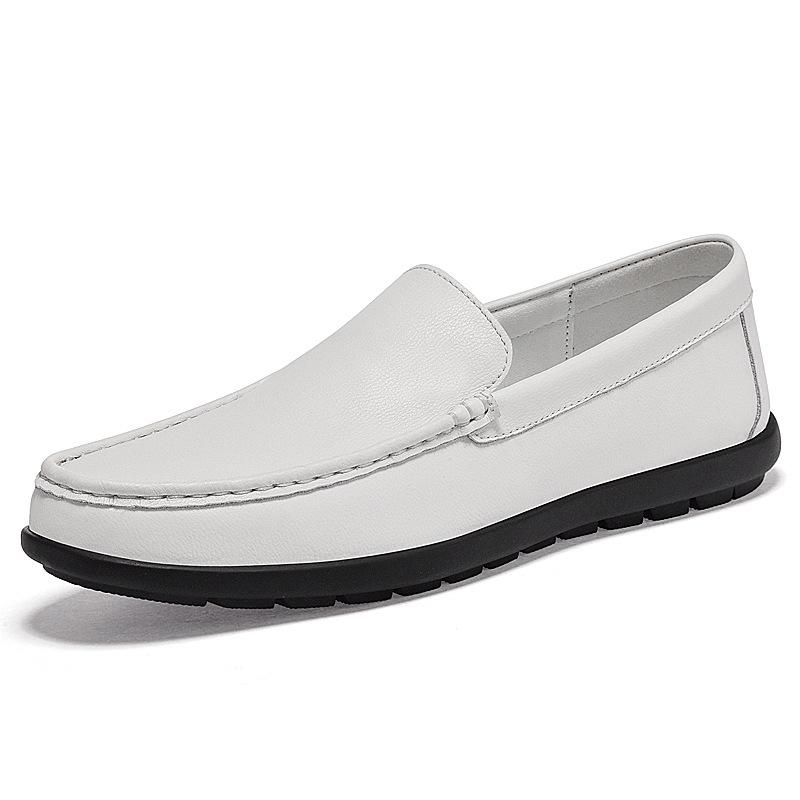 Men s Spring Casual Slip-On Leather Driving Loafers 40 белый