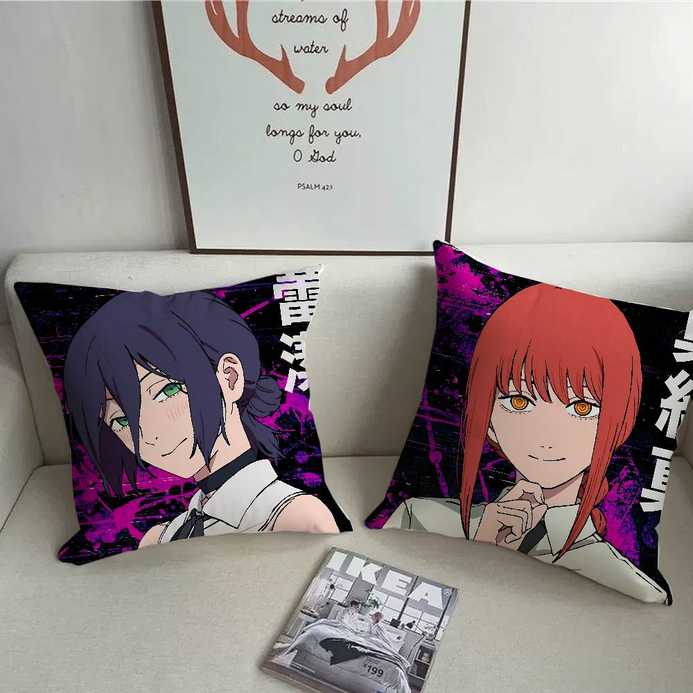 1 szt. GORĄCY Anime Chainsaw Man Film Łuk Reze Poszewka na poduszkę Kwadratowa Sypialnia Sofa Rekreacja Komfort Poduszka Samochód Dekoracja Domu