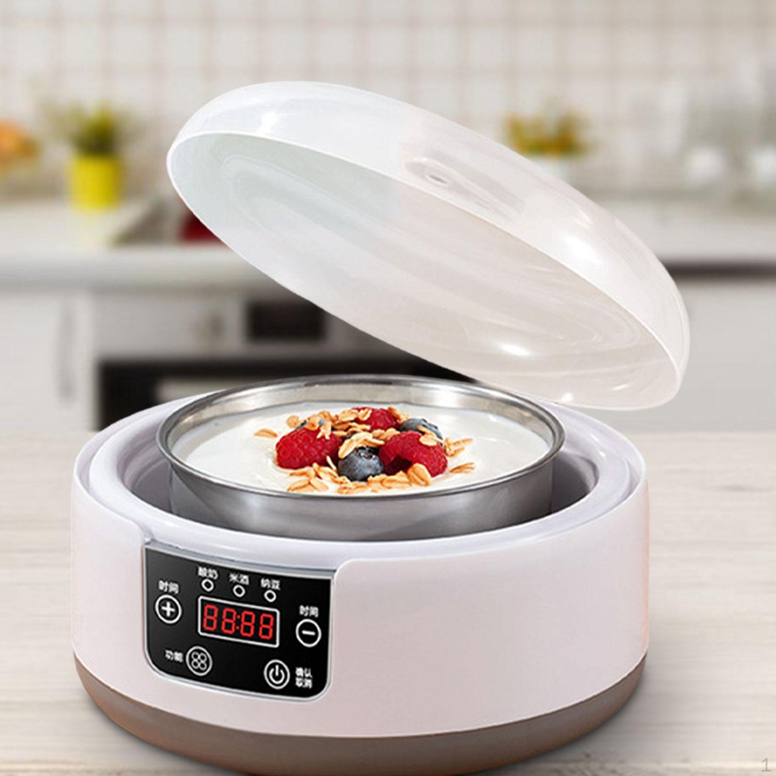 

Electric Yogurt Maker Machine Natto Digital Display with 5 Glass Jars Automatic Household