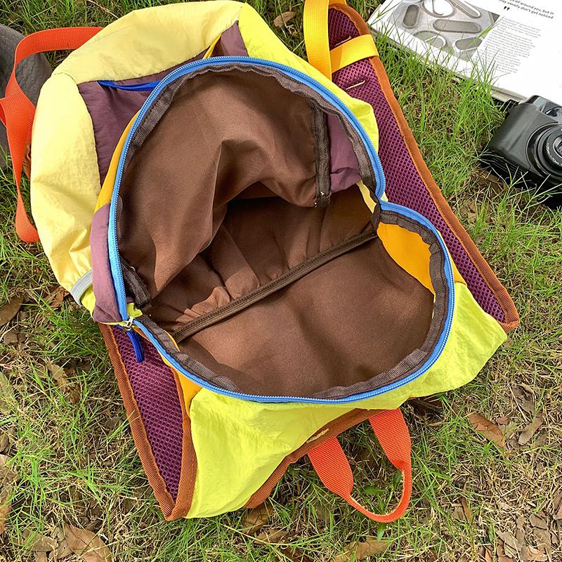 Travel Bag Large Capacity Backpack Unisex Color Block Outdoor Mountaineering Fitness Multifunctional Riding Backpack