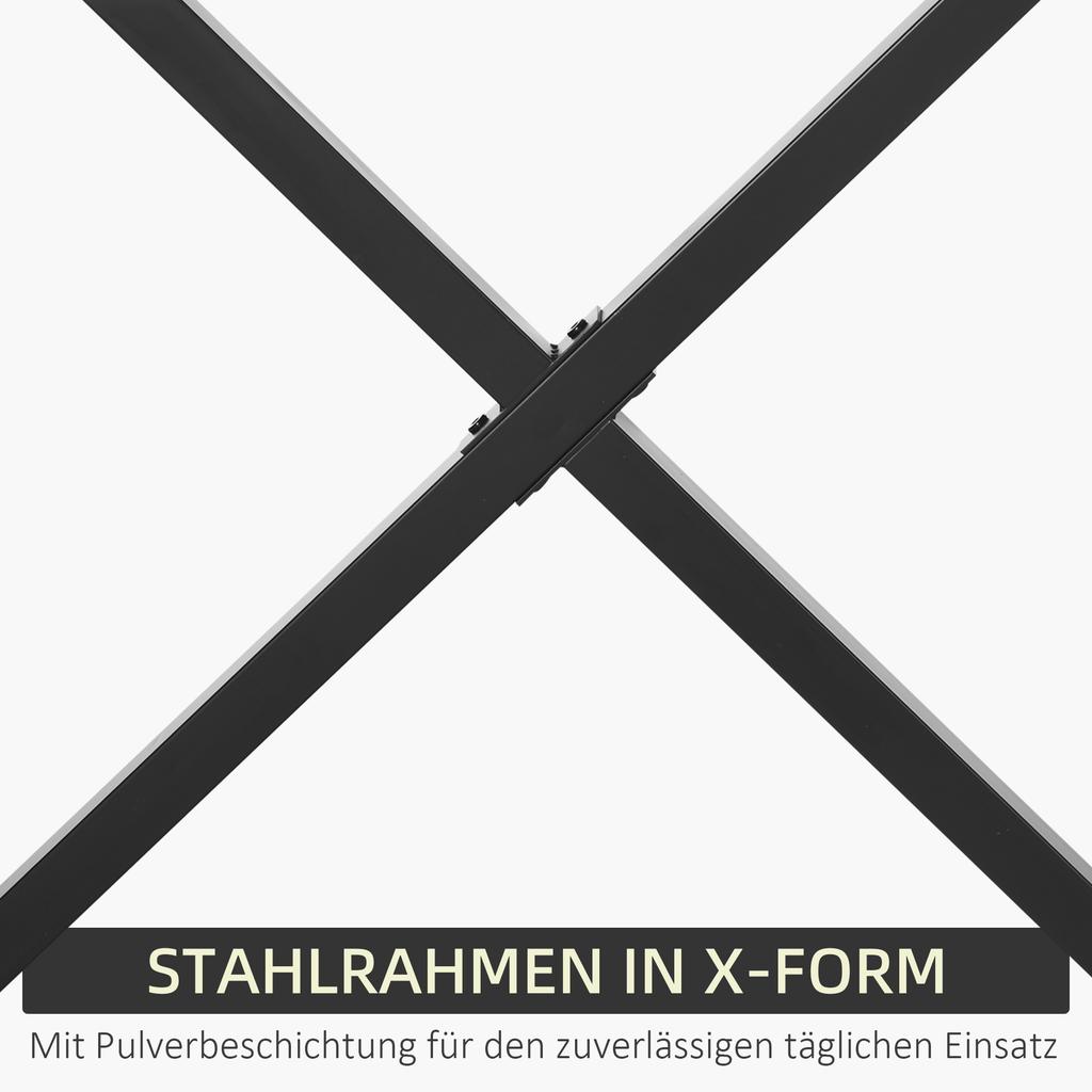 2 Pieces Steel Table Legs Table Feet for Dining Table Desk Coffee Table Table Frame in X-Shape Black 72cm