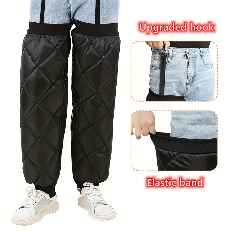 1 Pair 70cm Motorcycle Knee Brace Wraps Pad Winter Warm Knee Pads Windproof Waterproof Leg Warmer for Outdoor Sports Cycling Ski Knee Pads