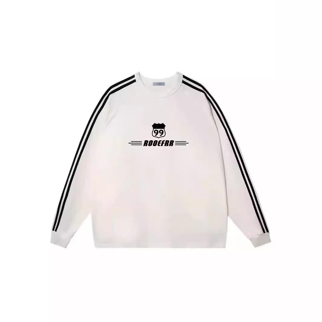 

Женский свитшот с длинным рукавом и тремя полосками - Облегающий, Повседневный, Свободный крой для весны и осени XL