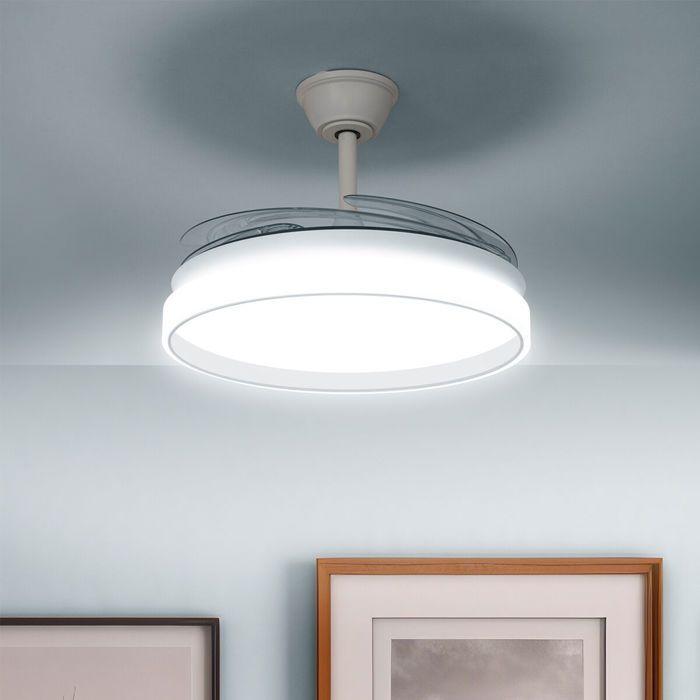 Ceiling Fan - Silteez - InnovaGoods - LED Light - 4 Retractable Blades - 80 W