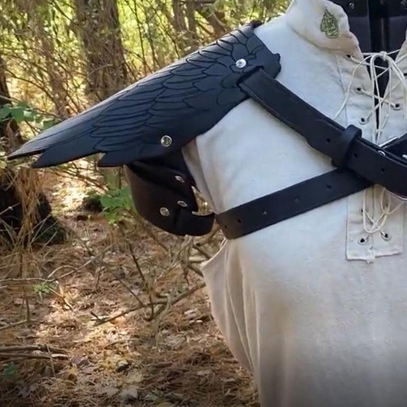 Halloween Medieval Raven Wing Pauldrons Armor for Cosplay