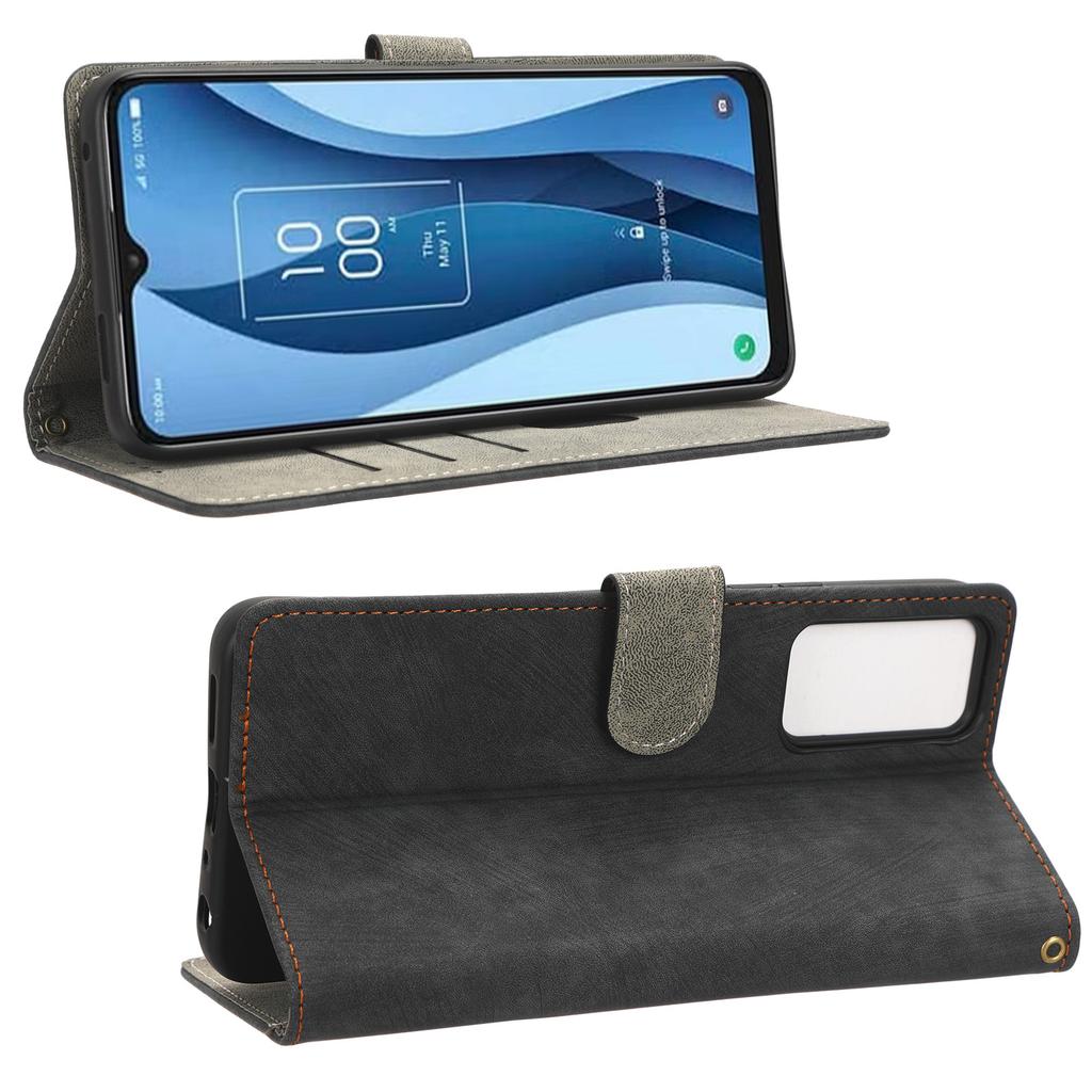 RFID Blocking Wallet Cover for TCL 40 XE/40 X T601D/NxtPaper 5G,PU Leather Stand Phone Case with Strap