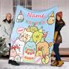 Personalized Custom Name Blanket - Sumikko Gurashi Print Design,Blanket for Sofa,Bed,Travel,Camping - Soft and Warm, Great Gift