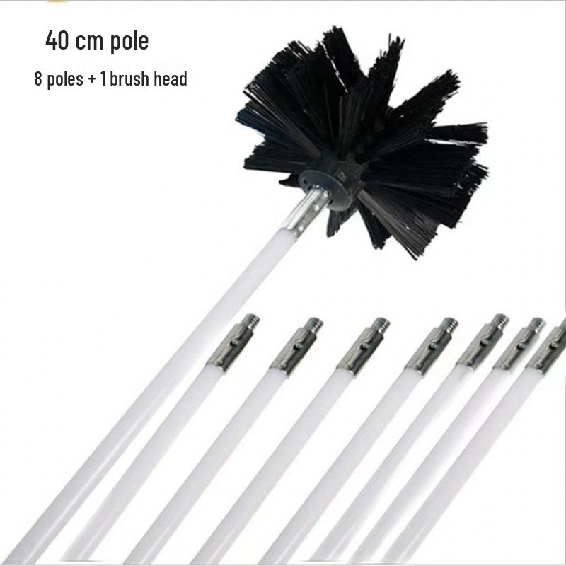Extendable Hand-Bent Chimney, Duct, Boiler, and Range Hood Cleaning Brush