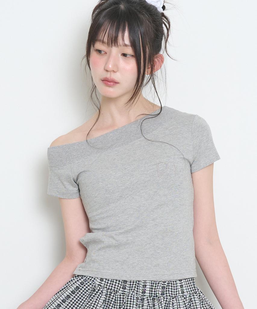 ILLIGO 129 One-Shoulder Hotfix Top Melange