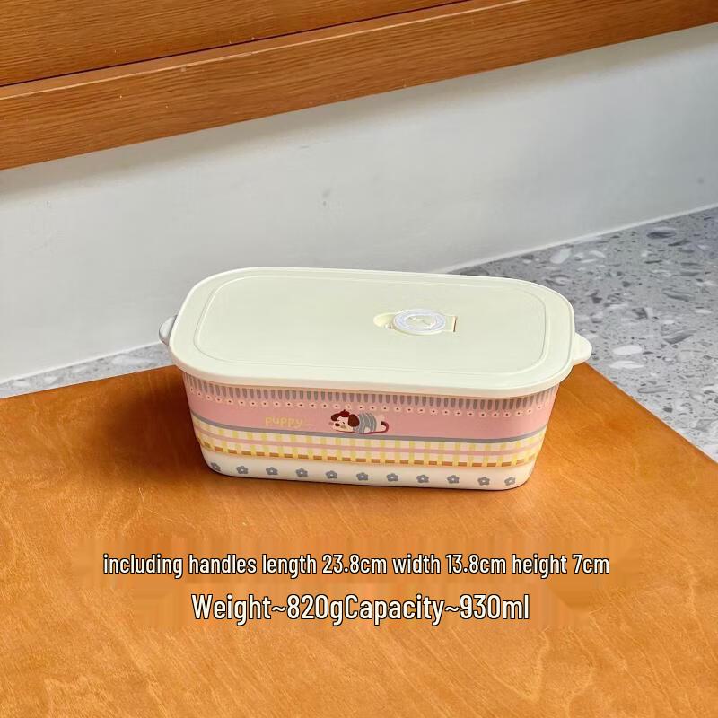 Cute Puppy Ceramic Divided Bento Box