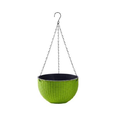 Modern Resin Hanging Pot Decorative Flower Basket Ratten Design Planter For Vertical Garden Arrangement Home Decors