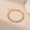 Bohemian Double Layer 18k Gold Plated Color Small Beads Ethnic Style Women Foot Anklet