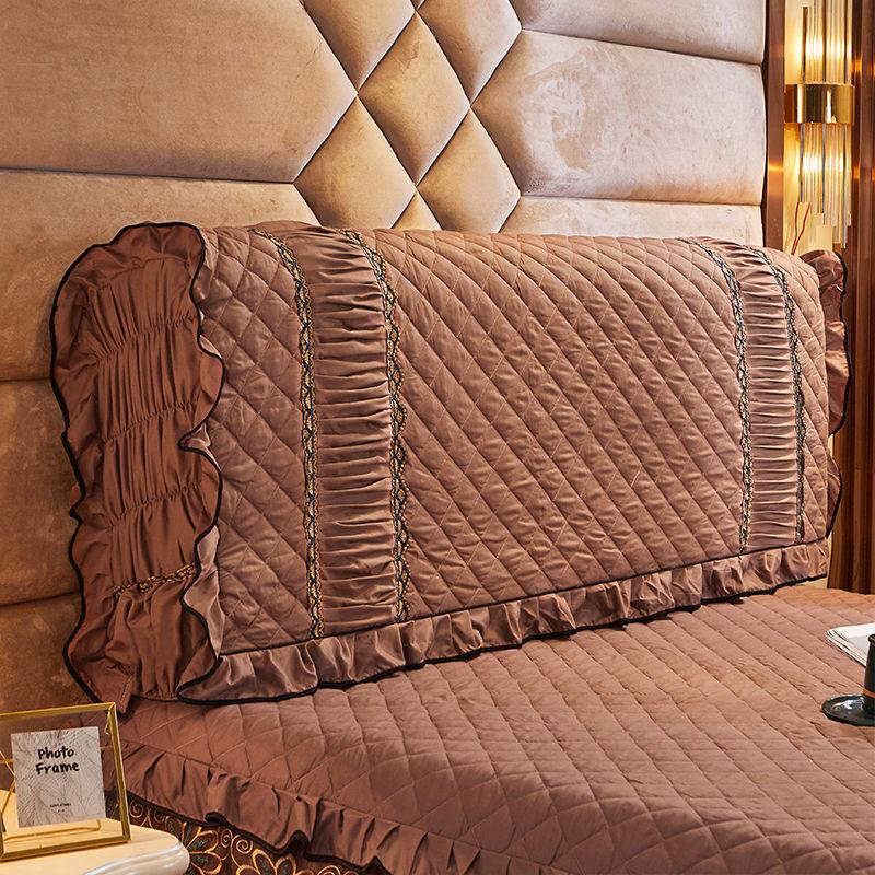 

Европейский комплексный утепленный стеганый чехол на изголовье кровати, мягкая хлопчатобумажная ткань, размер King Queen, пылезащитный чехол на голову кровати 150x70 см W150 x H70cm